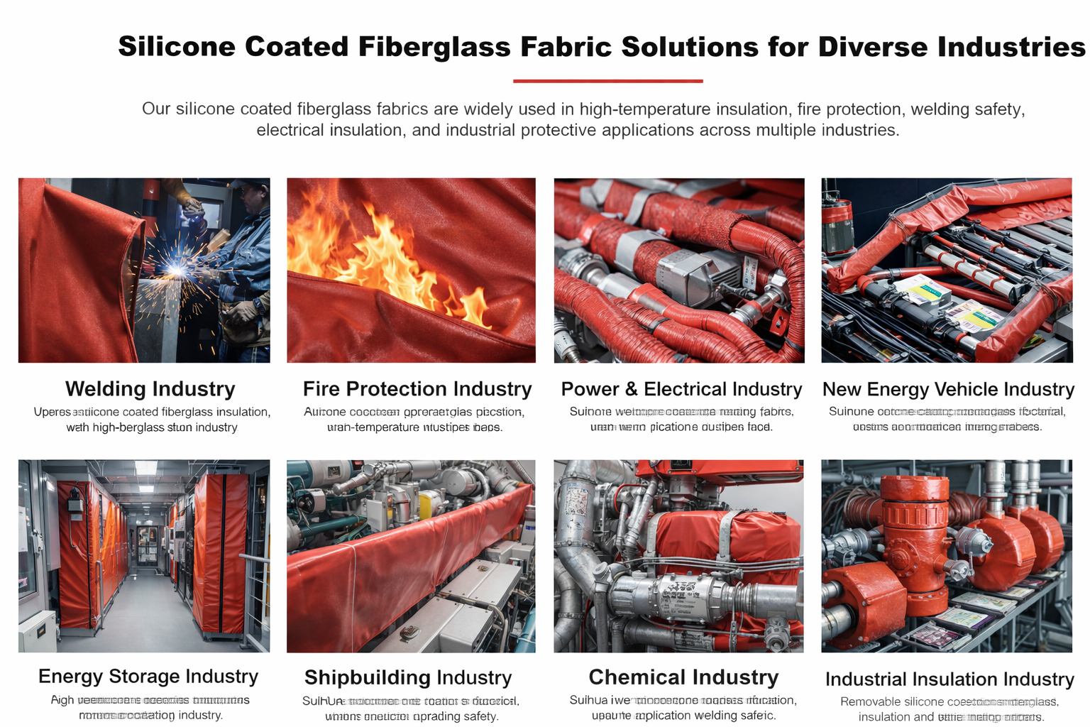 Suihua Silicone-Coated Fiberglass Fabric Applications: Welding, Fire Protection & Industrial Insulation