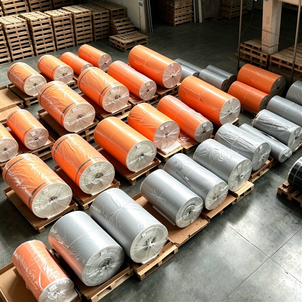 Silicone coated fiberglass fabric rolls ready for bulk order shipment
