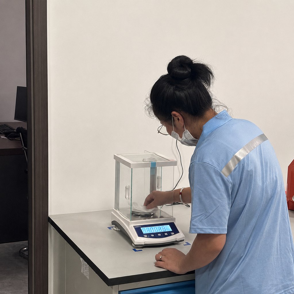 Silicone coated fiberglass fabric weight inspection per square meter