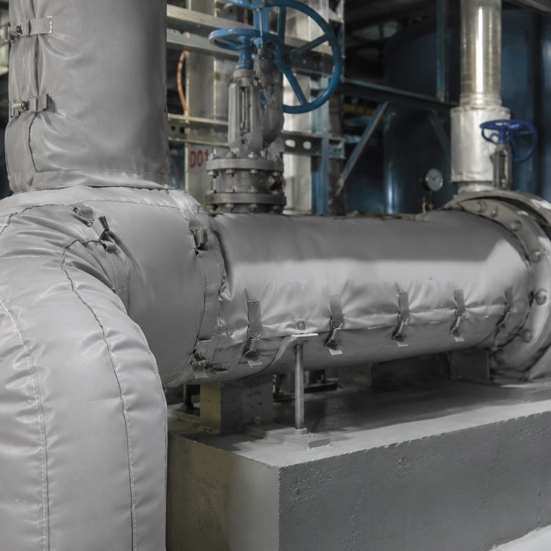 Thermal insulation using silicone coated fiberglass fabric